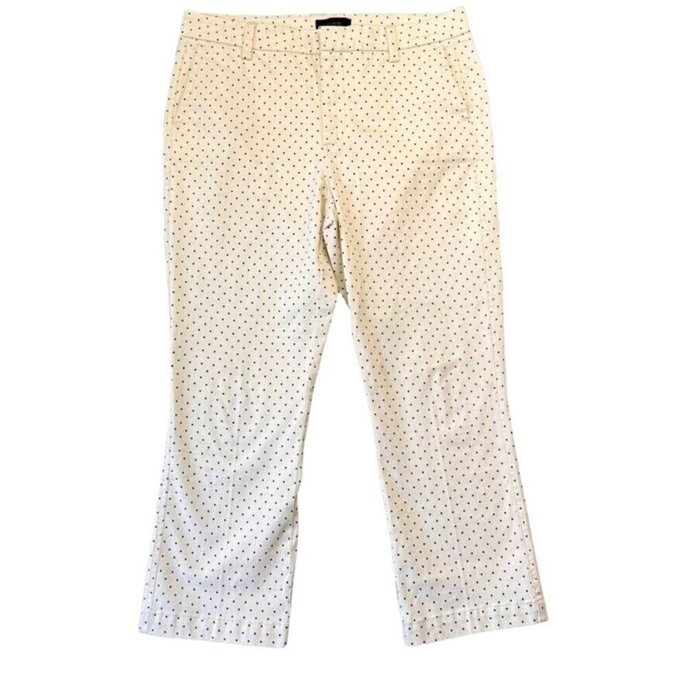J. Crew Sammie Pants Womens 32 Polka Dot Cream Cropped Hem